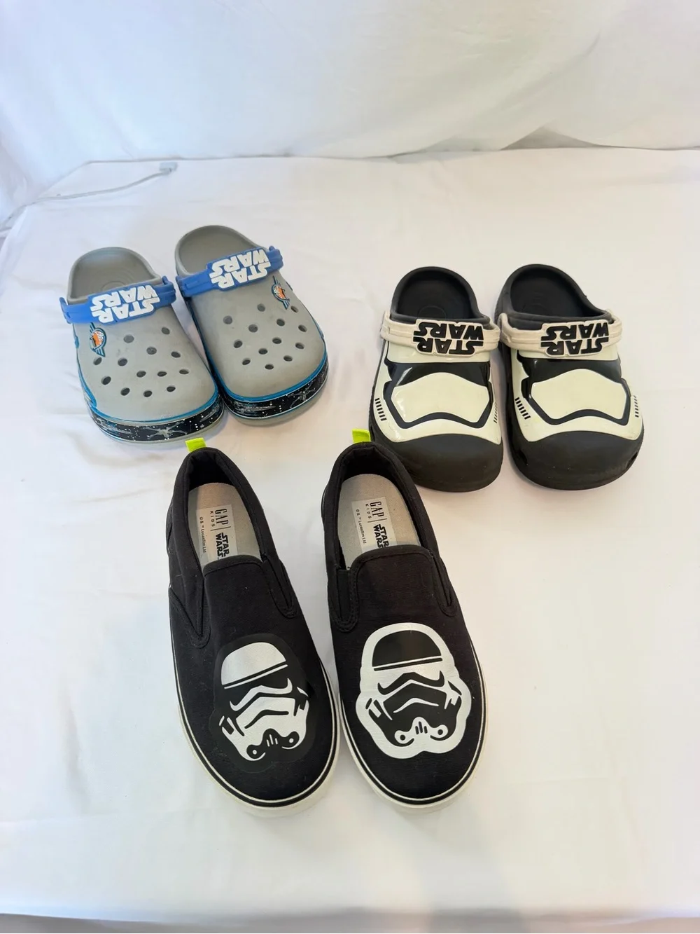 Star Wars Kids Shoe Bundle – 3 Pairs – Size 3 – Crocs & Gap – EUC